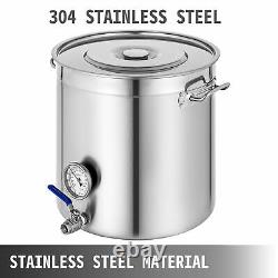 137.5Qt Stainless Steel Stock Pot Steamer Vevor 130L Thermometer