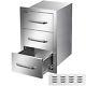 15.7w X 28.5h Triple Drawer Outdoor Kitchen Bbq Island Stainless Steel Drawers