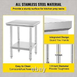 24x24 Stainless Steel Kitchen Work Prep Table Bench Commercial Restaurant