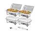 4 Pack 8qt Chafing Dish Stainless Steel Chafer Complete Set With Warmer