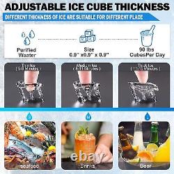90lb Built-in Commercial Ice Maker Stainless Steel Bar Restaurant Cube Machine