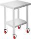 Mophorn 24x18x34 Inch Stainless Steel Work Table 3-stage Adjustable Shelf With