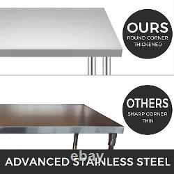 Mophorn 24X18X34 Inch Stainless Steel Work Table 3-Stage Adjustable Shelf With