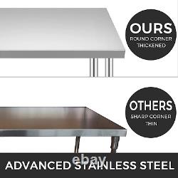 Mophorn 24x18x34 Inch Stainless Steel Work Table 3-Stage Adjustable Shelf with 4