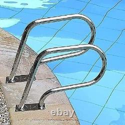 SET of 2 VEVOR Pool Handrails 30 x 22 3-Bend 304 Stainless Steel with Hardware