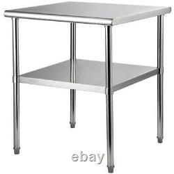 Stainless Steel Work Table 30x36in Commercial Kitchen Equipment Food Prep Table