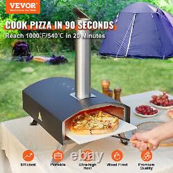 VEVOR 12 Outdoor Pizza Oven Portable Wood Pellet Pizza Oven Stainless Steel BBQ
