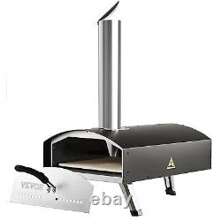 VEVOR 12 Outdoor Pizza Oven Portable Wood Pellet Pizza Oven Stainless Steel BBQ