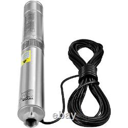 VEVOR 1HP 4 Deep Well Pump 37GPM Submersible Pump 207ft Stainless Steel 230V