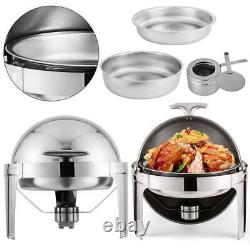 VEVOR 2 Pack Catering Stainless Steel Chafer Chafing Dish Sets 6Qt Round Buffet
