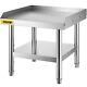 Vevor 2424 Inch Stainless Steel Table Kitchen Equipment Grill Stand Undershelf
