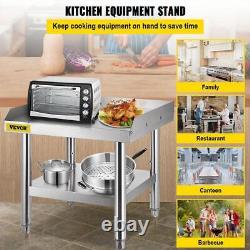 VEVOR 2424 Inch Stainless Steel Table Kitchen Equipment Grill Stand Undershelf