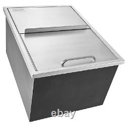 VEVOR 24x18x13 Drop in Ice Chest Ice Cooler Ice Bin Stainless Steel withCover
