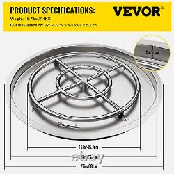 VEVOR 25 Diameter Stainless Steel Burner Pan with Burner Ring Kit Fire Pit Kit
