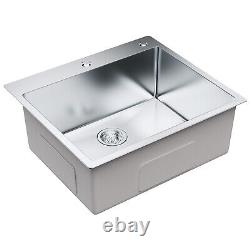 VEVOR 25 Drop In Kitchen Sink Single Bowl Stainless Steel Top Mount Kitchen Bar