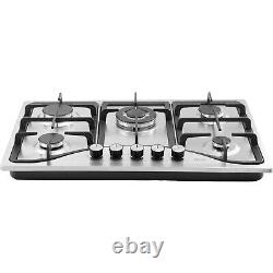 VEVOR 30 Gas Cooktop Stove Top 5 Burners LPG/NG Dual Fuel Stainless Steel