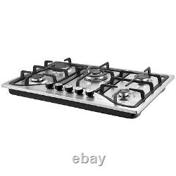 VEVOR 30 Gas Cooktop Stove Top 5 Burners LPG/NG Dual Fuel Stainless Steel
