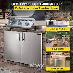 VEVOR 30 Stainless Steel Double Access BBQ Door SS Handle Outdoor Kitchen