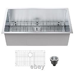 VEVOR 30 Undermount Kitchen Sink Single Bowl Basin Stainless Steel Kitchen Bar