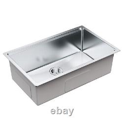 VEVOR 30 Undermount Kitchen Sink Single Bowl Basin Stainless Steel Kitchen Bar
