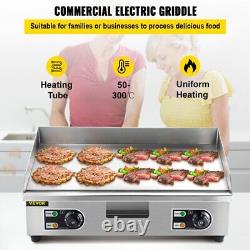 VEVOR 3000W 30 Electric Countertop Griddle Flat Grill Stainless Steel BBQ Grill