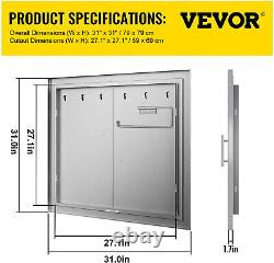 VEVOR 31 x 31 BBQ Access Island Double Door Outdoor Kitchen Stainless Steel
