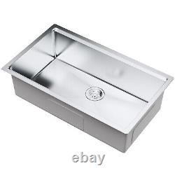 VEVOR 32 Workstation Undermount Kitchen Sink Single Bowl 304 Stainless Steel