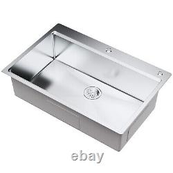 VEVOR 33 Drop In Kitchen Sink Top Mount Single Bowl Stainless Steel Kitchen Bar