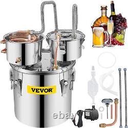 VEVOR 3Pots 5Gal Moonshine Still Water Alcohol Distiller Copper Tube Brewing Kit
