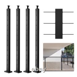 VEVOR 4 Pack Cable Railing Post 42/36 Pre-Drilled Post Stainless Steel Black