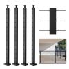 Vevor 4 Pack Cable Railing Post 42/36 Pre-drilled Post Stainless Steel Black