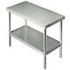Vevor 48x24 Stainless Steel Outdoor Food Prep Table With Dual Adjustable Shelves