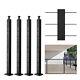 Vevor 4pcs Cable Railing Post 36x2x2 Level Drilled Post Stainless Steel Black