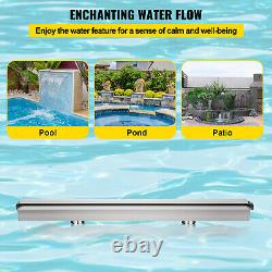 VEVOR 59 Pool Fountain Waterfall Spillway Stainless Steel Water Features