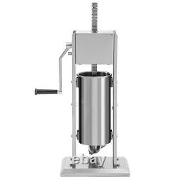 VEVOR 5L Vertical Commercial Sausage Stuffer 2 Speed Stainless Steel Meat Press