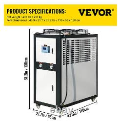 VEVOR 6 Ton Air-cooled Industrial Chiller Smart LCD 53L Tank Stainless Steel