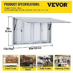 VEVOR 60X36in Concession Stand Trailer Serving Window with 4 Screen Windows