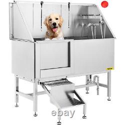 VEVOR 62 Pet Dog Gromming Bath Tub Professional Stainless Steel Wash Station
