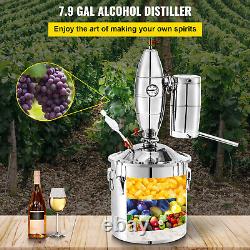VEVOR 8G 30L Alcohol Distiller Brewing Kit Moonshine Still Stainless Wine Boiler
