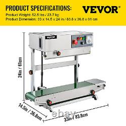 VEVOR Automatic Continuous Band Sealer Bag Sealing Machine 400°C Stainless Steel