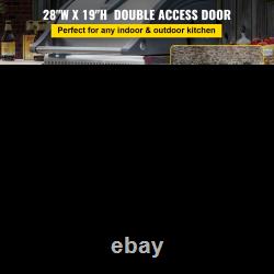 VEVOR BBQ Access Door 28W X 19H Inch, Double BBQ Door Stainless Steel, Outdoor K
