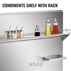 VEVOR Backsplash with Shelf Stainless Steel Kitchen Range Hood Wall Tile Shield