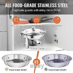 VEVOR Chafing Dish Buffet Set, 4 Qt 2 Pack, Stainless Steel Chafer with 2 Full Lid