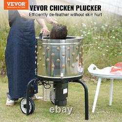 VEVOR Chicken Plucker Machine Feather Plucker Stainless Steel Drum 280RPM Motor