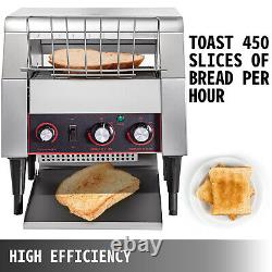 VEVOR Commercial Conveyor Toaster 450pcs/H Stainless Steel Bread Toaster 2.6KW