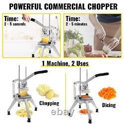 VEVOR Commercial Vegetable Chopper with 4 Replacement Blades, Stainless Steel Fren