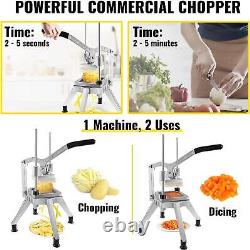 VEVOR Commercial Vegetable Chopper with 4 Replacement Blades, Stainless Steel Fry