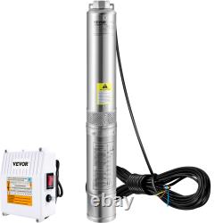 VEVOR Deep Well Submersible Pump Stainless Steel 3/0.5/1.5/2HP 230V 37GPM 640ft