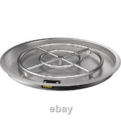 VEVOR Drop in Fire Pit Pan Round Gas Burner 31 x 31 Stainless Steel