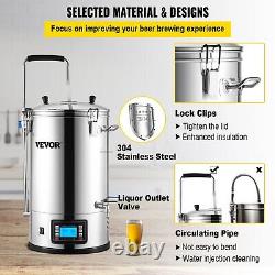 VEVOR Electric Brewing System, 9.2 Gal/35 L Brewing Pot, All-in-One Home Beer Br